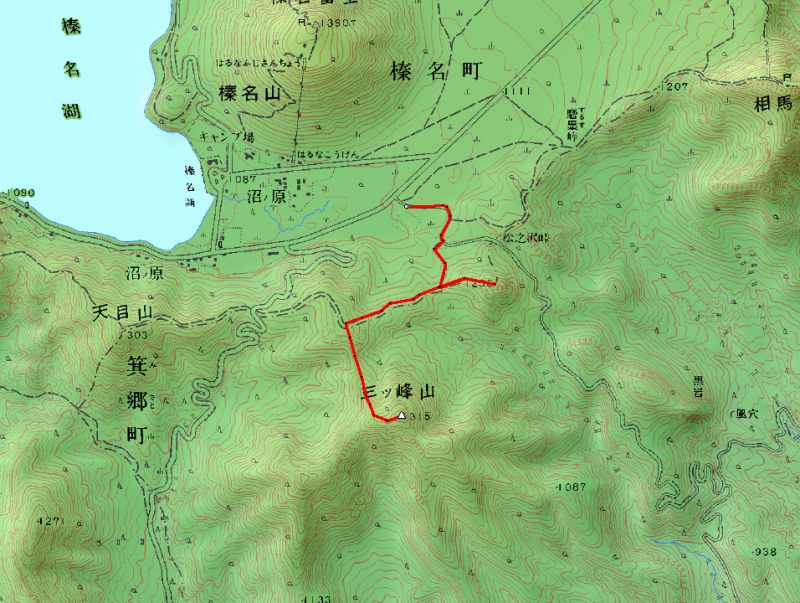 榛名三ツ峰山とスルス岩